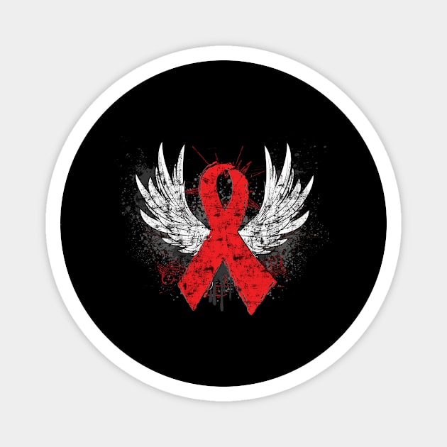 Winged Red Ribbon - World AIDS Day Magnet by wheedesign